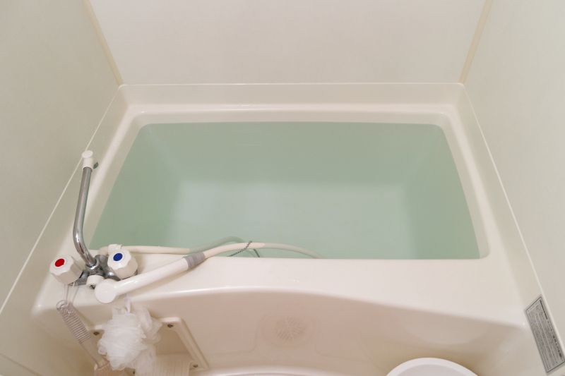 Refinished bathtub with glossy surface